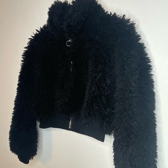 Urban Outfitters jacket faux fur sz XS textured full zip - Picture 1 of 6